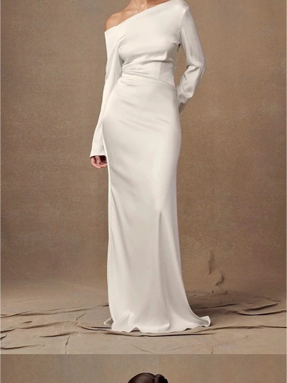 Meshki Iris Long Sleeve Satin Maxi Dress in White Size Medium NWT